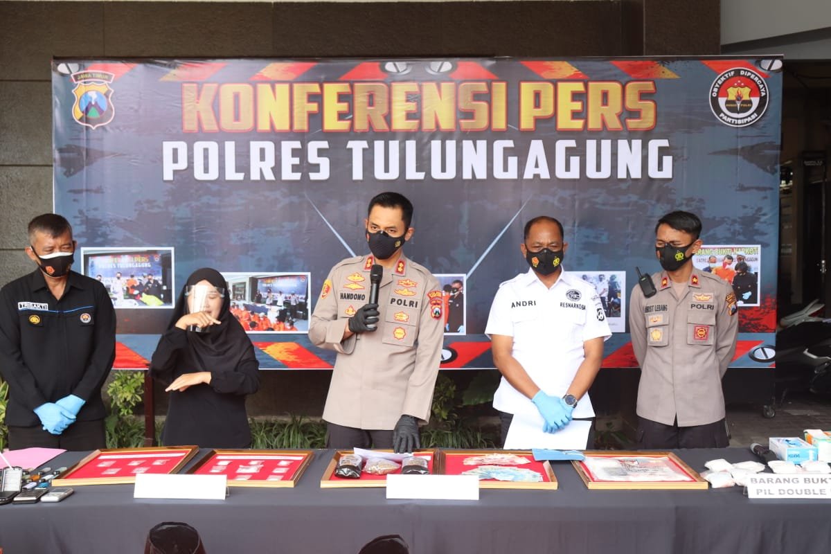 338 Gram Sabu, 104 Pelaku, dan 86 Kasus Berhasil Diungkap Satresnarkoba Polres Tulungagung