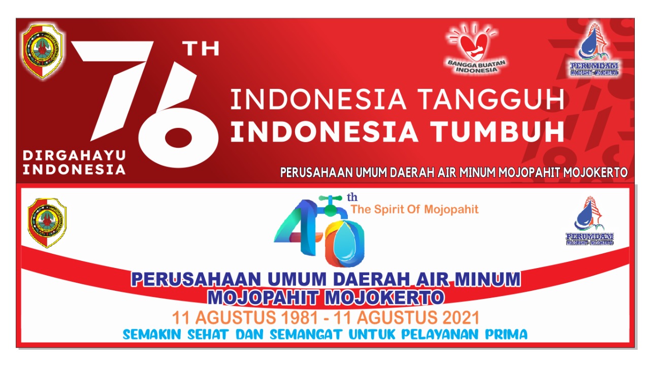 PDAM Kabupaten Mojokerto Mengucapkan Selamat Ulang Tahun Ke-76 Republik Indonesia
