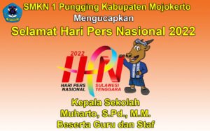 Kepala Sekolah SMKN 1 Pungging Kabupaten Mojokerto Mengucapkan Selamat Hari Pers Nasional 2022