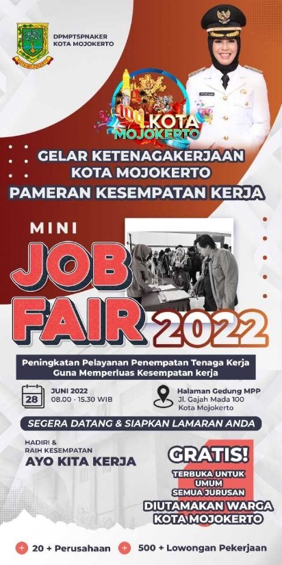 Mengurangi Tingkat Pengangguran, Pemkot Mojokerto Adakan Job Fair 1 Hari