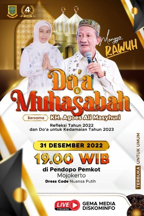 Tahun Baru 2023 Pemkot Mojokerto Gelar Pengajian Bersama KH. Ali Mashuri