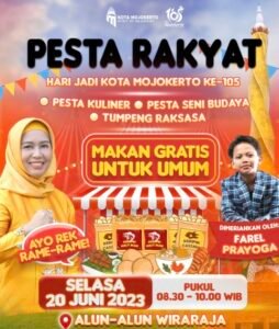 Ingin Sarapan Gratis Sambil Nonton Farel Hadiri Pesta Rakyat HUT Kota Mojokerto Di Alun-Alun