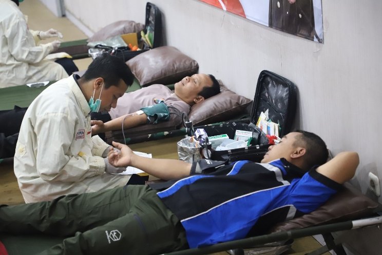 HUT Humas Polri ke-72 Polres Mojokerto Gelar Donor Darah