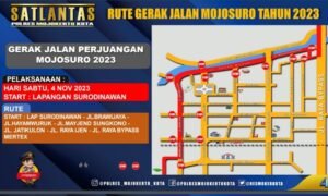 Start di Mojokerto, Polresta Mojokerto Bantu Amankan Rute Gerak Jalan Mojosuro 2023