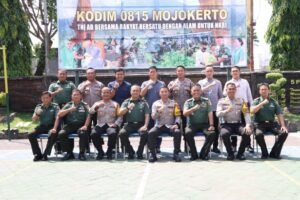Tingkatkan Sinergitas Dan Soliditas TNI-Polri, Kapolresta Mojokerto Silaturahmi Ke Kodim 0815 Mojokerto