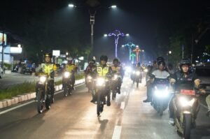 Polres Mojokerto Kota Patroli Sosialisasi Bareng Forkopimda Untuk sukseskan pemilu 2024