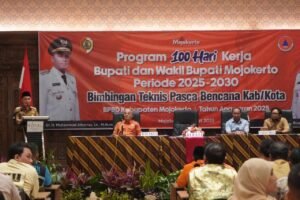 Program 100 Hari Kerja Bupati Mojokerto, Gus Barra Buka Bimbingan Teknis Pasca Bencana