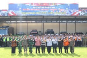 Amankan Mudik Lebaran, Kapolres Mojokerto Kota Pimpin APEL Gelar Pasukan Ops Ketupat