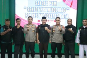 Jelang Malam 1 Suro, Polres Mojokerto Kota Kukuhkan Satgas Pam Sentot Prawirodirjo