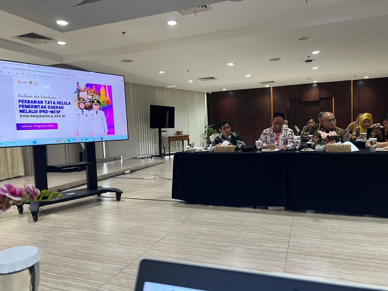 Pemkot Mojokerto, Ikuti Undangan Rakor KPK RI