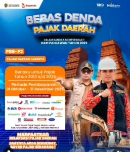 Sambut Hari Pahlawan 2025, Pemkab Mojokerto Bebaskan Denda Pajak Daerah hingga Akhir Tahun