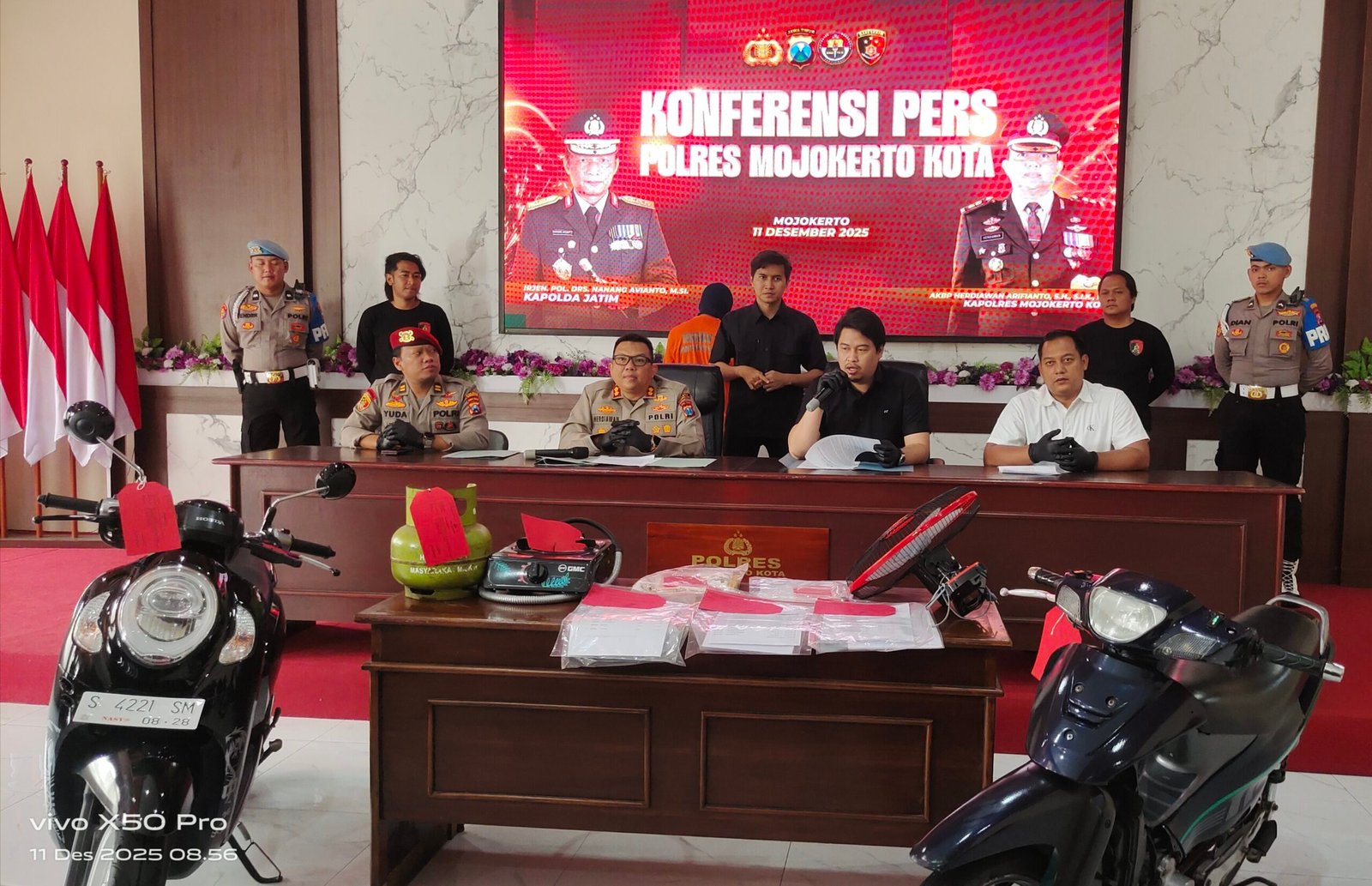 Satreskrim Polres Mojokerto Kota Amankan Pelaku Curanmor, Aksi Gunakan Daster & Jilbab