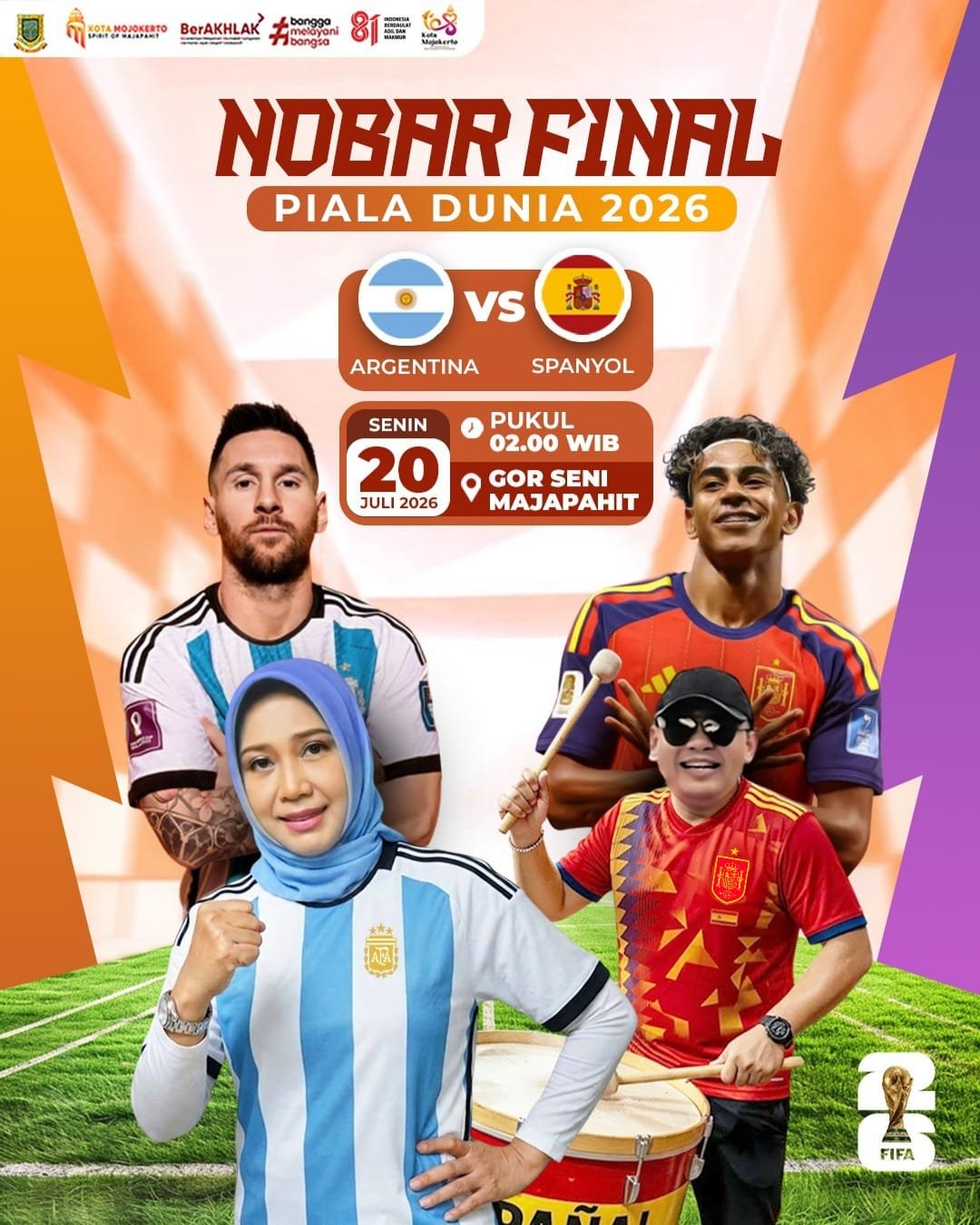 Pemkot Mojokerto Gelar Nobar Final Piala Dunia 2026, Ajak Warga Jaga Sportivitas