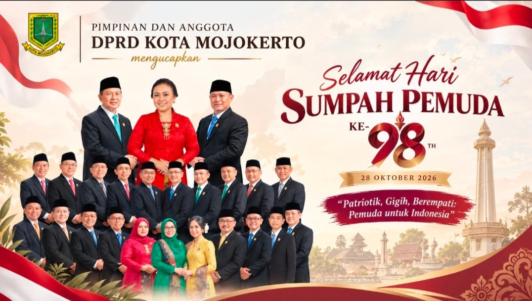 Keluarga Besar DPRD Kota Mojokerto Mengucapkan Selamat Hari Sumpah Pemuda ke-98 Tahun